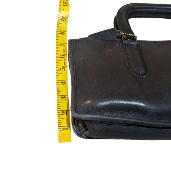 Vintage COACH NYC Bonnie Cashin Black Leather Slim Satchel Bag - Picture 8 of 8